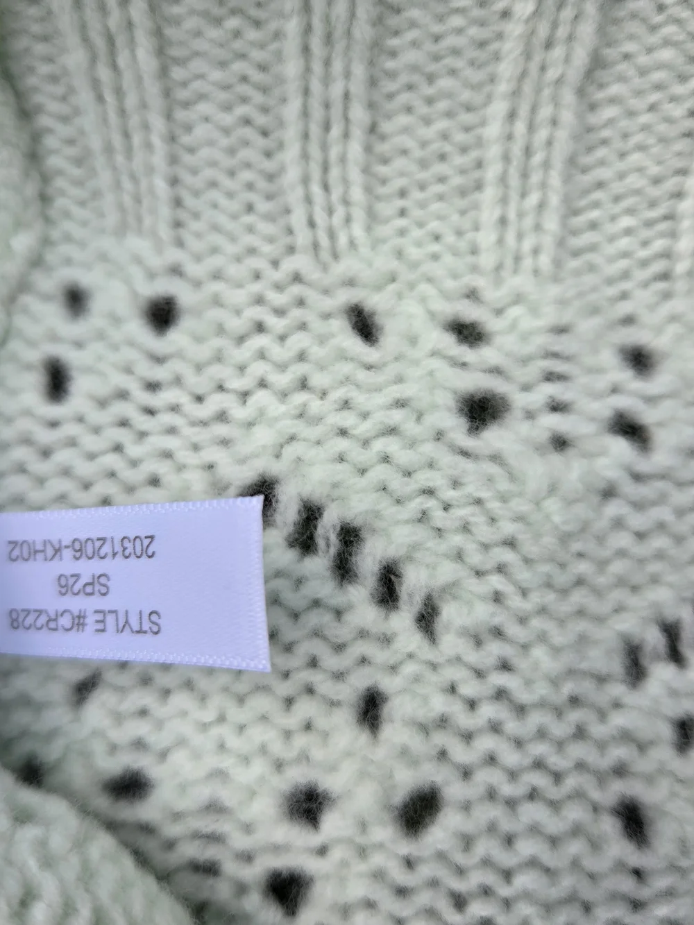 J. Crew Mint Green Pointelle Crewneck Sweater